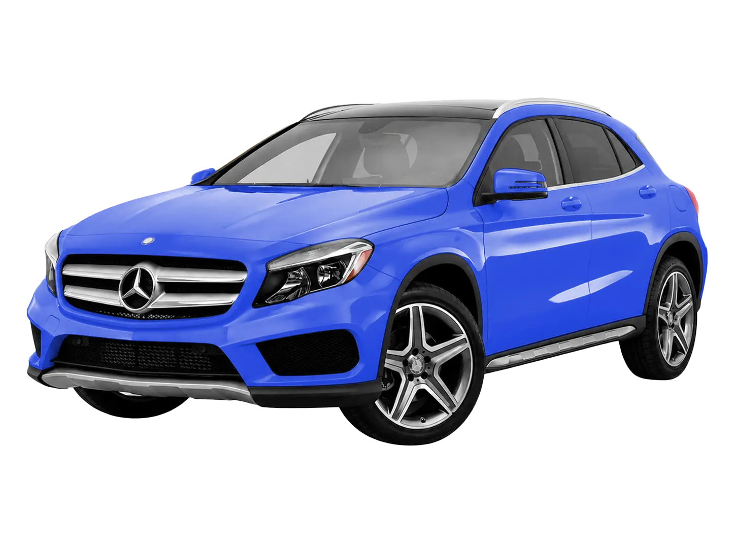 Mercedes in blue