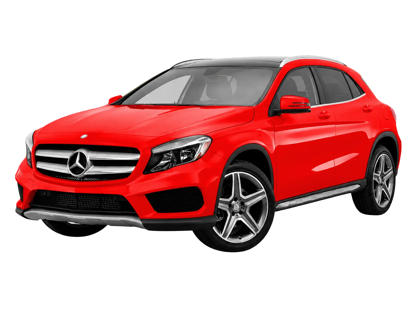 Mercedes in red