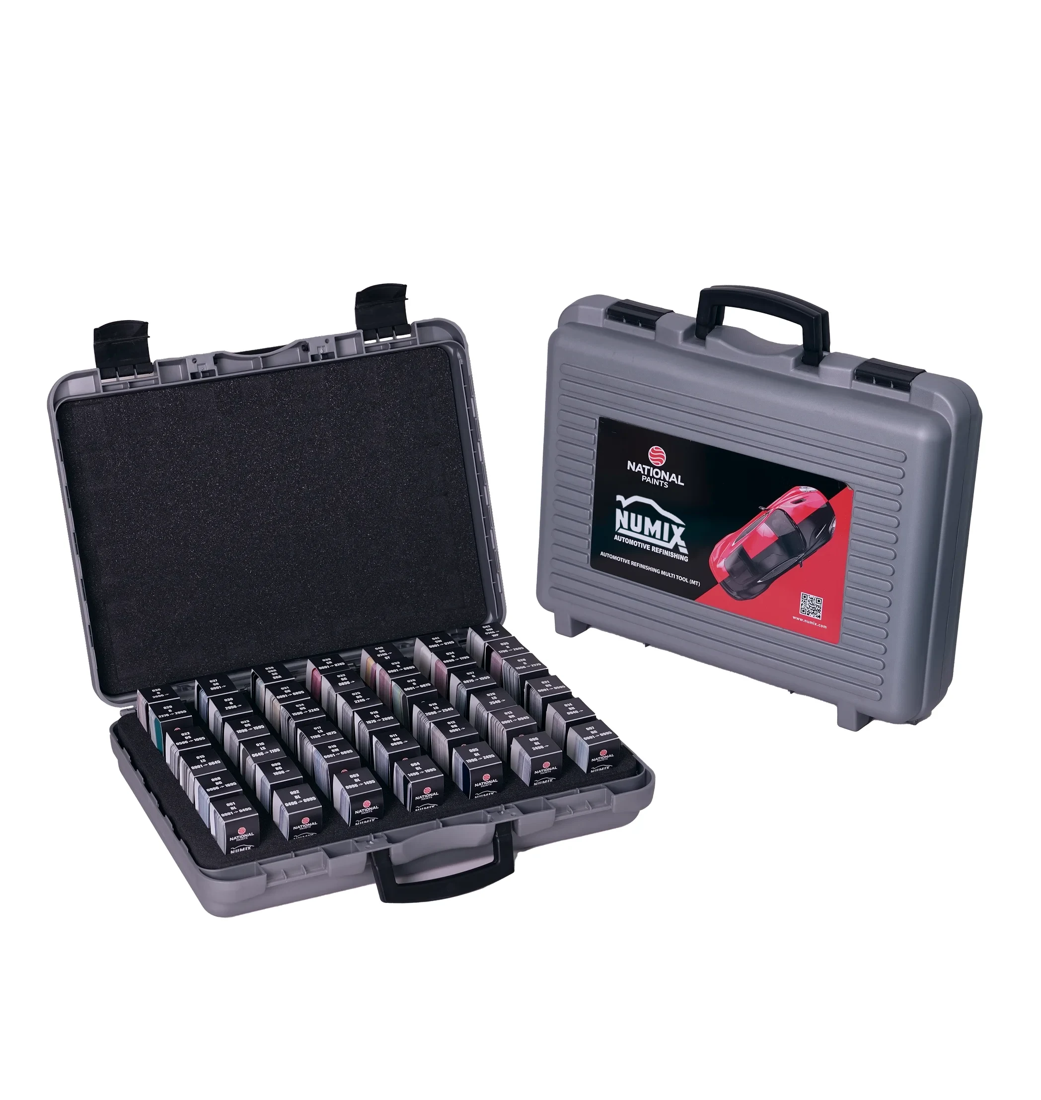Numix automotive coatings multi tool box containing organized color swatches