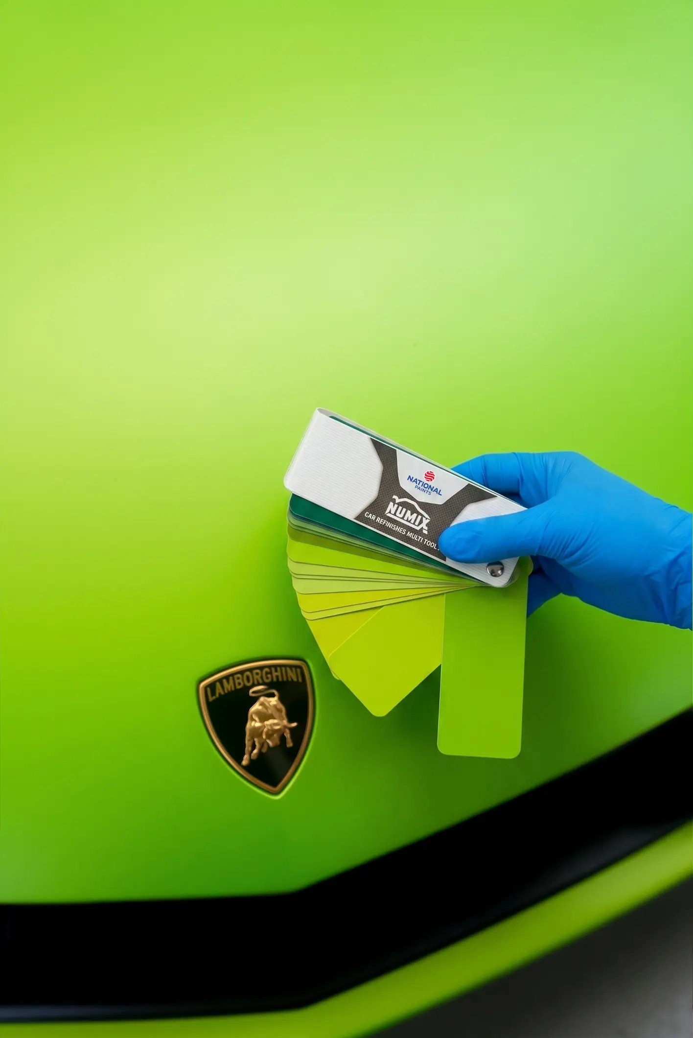 Numix color swatches matched against luxury car green paint