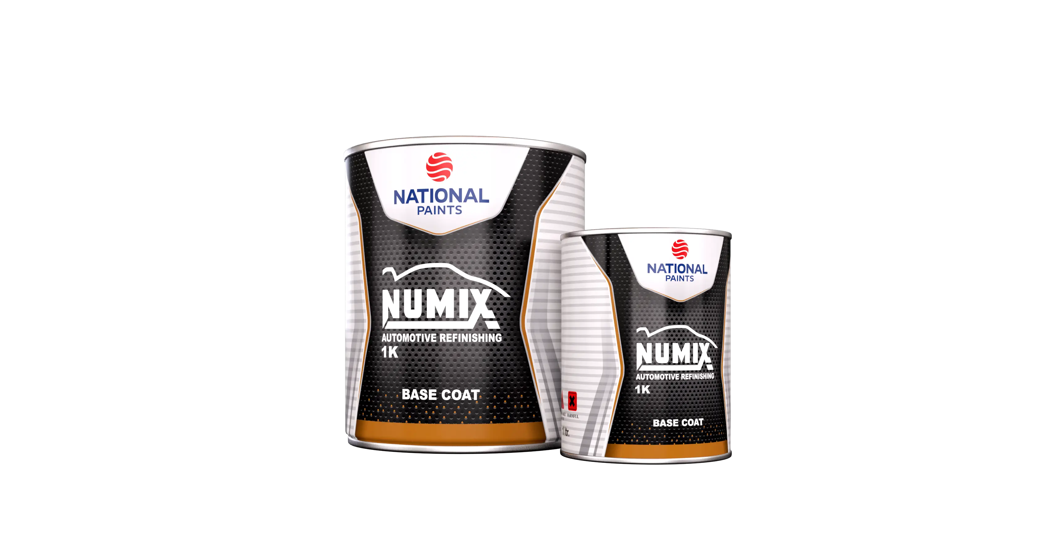 Numix automotive basecoat packaged in two cans
